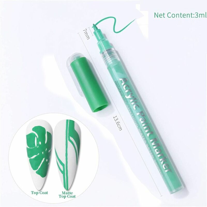 Красочная ручка для лака для ногтей быстросохнущая 3 мл ручка для рисования для дизайна ногтей водостойкая долговечная фоторучка для рисования ногтей «сделай сам»