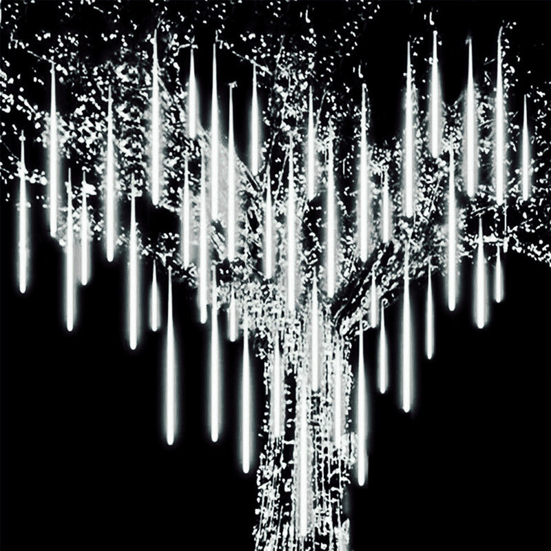 Улучшенная гирлянда в виде метеоритного душа, 50 см, 288 светодиодов, наружная Рождественская гирлянда в виде капли дождя для свадебной вечеринки, сказочные огни в виде сосулек, декоративная садовая гирлянда