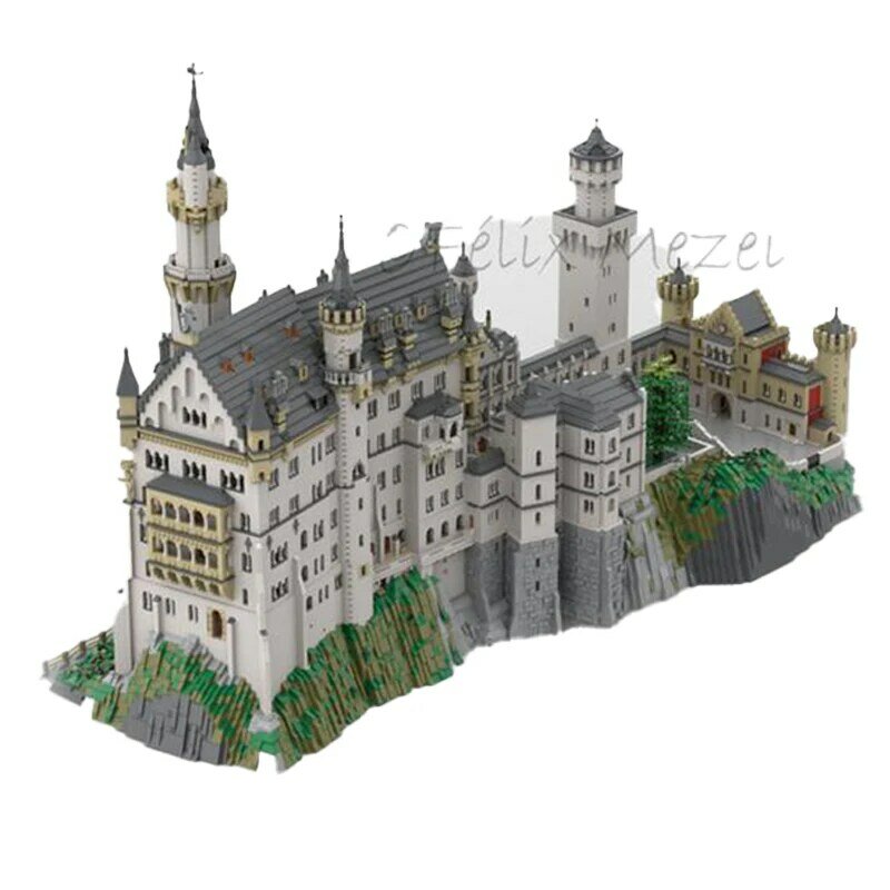 Bloques de construcción del castillo de Neuschwanstein, modelo de arquitectura DIY, colección de alta dificultad, juguetes educativos de ladrillo