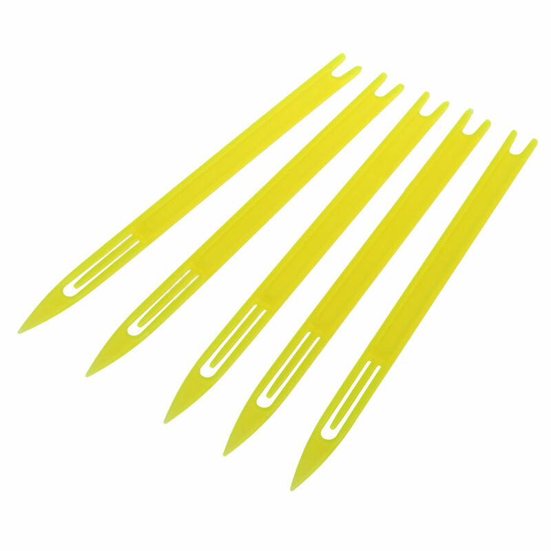 プラスチック製の釣りネットの修理、ネット針の角、黄色、2 # 、5個