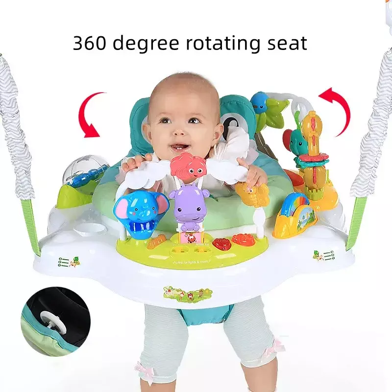 เก้าอี้แกว่งเด้งดึ๋งสำหรับเด็ก, น่ารัก LED เบาและมีเพลงสำหรับกระโดดตุ๊กตาของขวัญได้360องศาสำหรับเด็กทารก