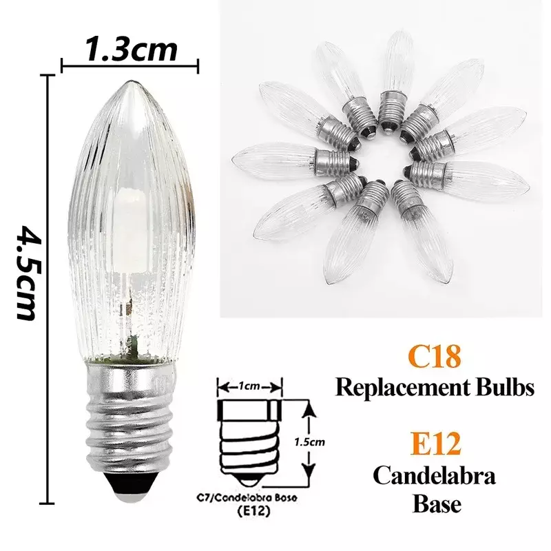 1/5/10pcs Led Ampoules E10 Blanc Chaud Remplacement Lampes Ampoules de Bougie pour Guirlande 10V-55V AC Salle De Bain Cuisine Ampoules À La Maison