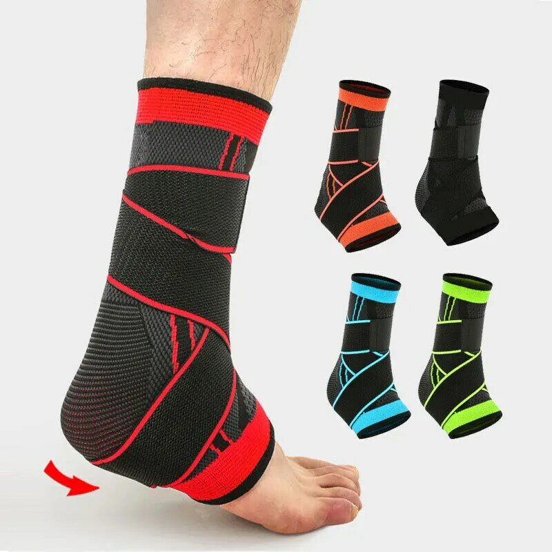 Nylon respirável esportes tornozelo proteção, quatro lados, fixo tornozelo protetor, plástico, quente