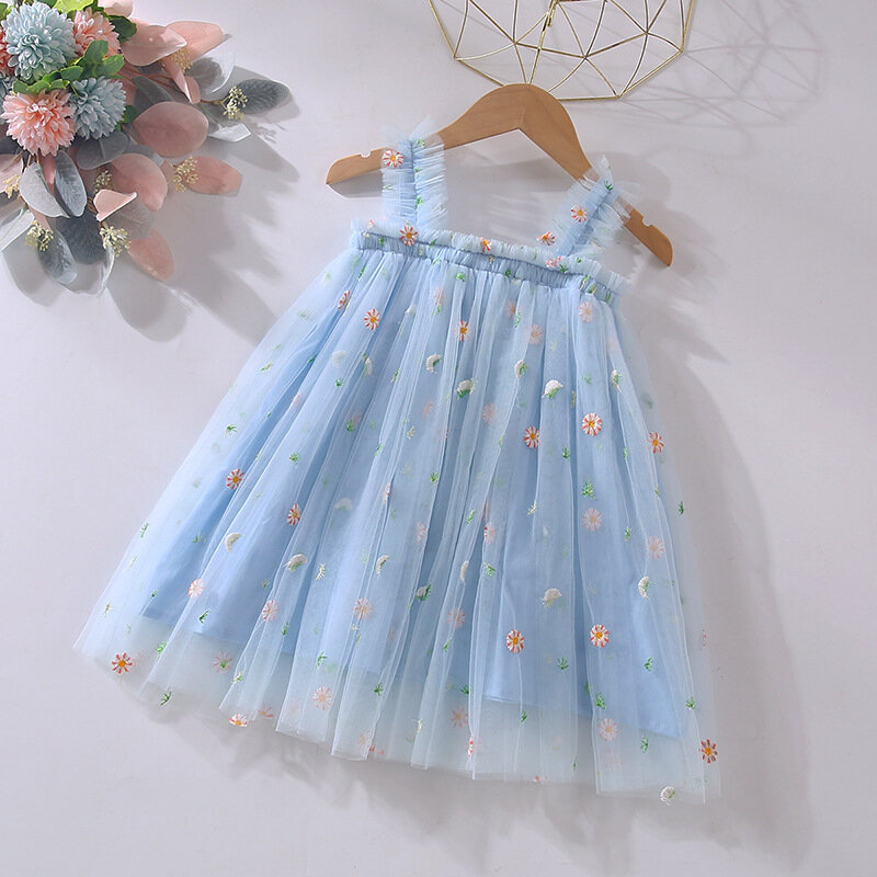 New Embroidery Baby Girl Dresses 5 Pcs Summer Fashion Baby Girl Clothes Quality Fabric Baby Dresses Princess Party One Time