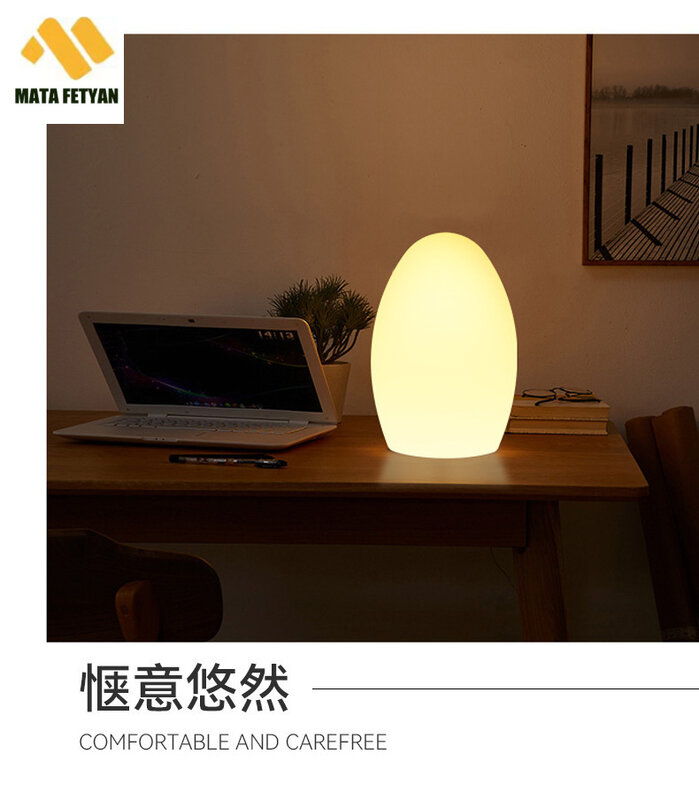 Ovo em forma de lâmpada de mesa LED, luz noturna criativa, bar luz, cabeceira do quarto, luz noturna, alimentação atmosfera
