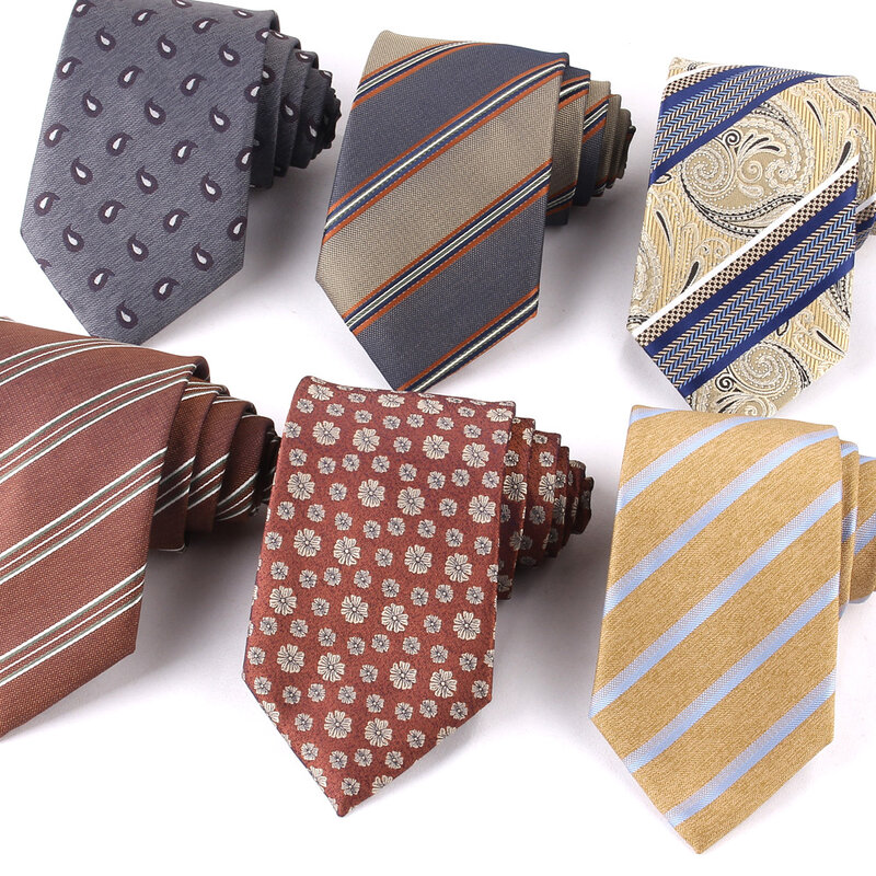 Gravata Jacquard listrada para homens e mulheres, gravatas da moda para ternos, gravata para casamento, groomsmen, nova