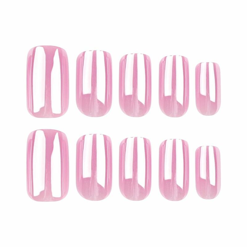24 stücke quadratische falsche Nägel Französisch Ballett Nagel weiße Kante rosa Aurora Katzenauge gefälschte Nägel volle Abdeckung drücken auf Nägel Nagels pitzen