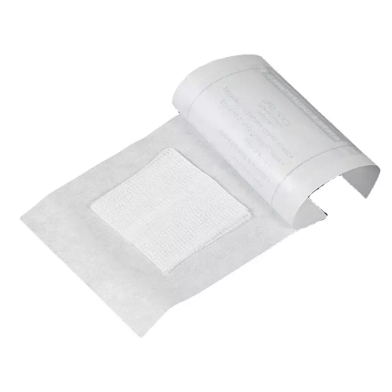 10ピース/ロットガーゼパッド綿応急処置絆創膏滅菌ガーゼパッド巻きケアパッチ包帯