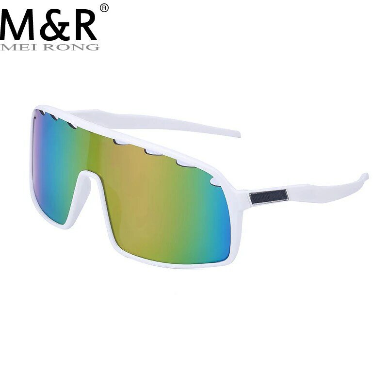 2022 TR90 Flat Top Goggle Sun Glasses Women Men Blue Frame Mirrored Lens Windproof Polarized Sunglasses For Men/Woman UV400