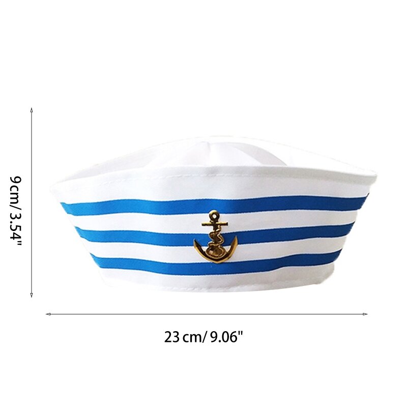 Gorros militares blancos de capitán marinero, sombrero marino para fiesta, disfraz de Cosplay