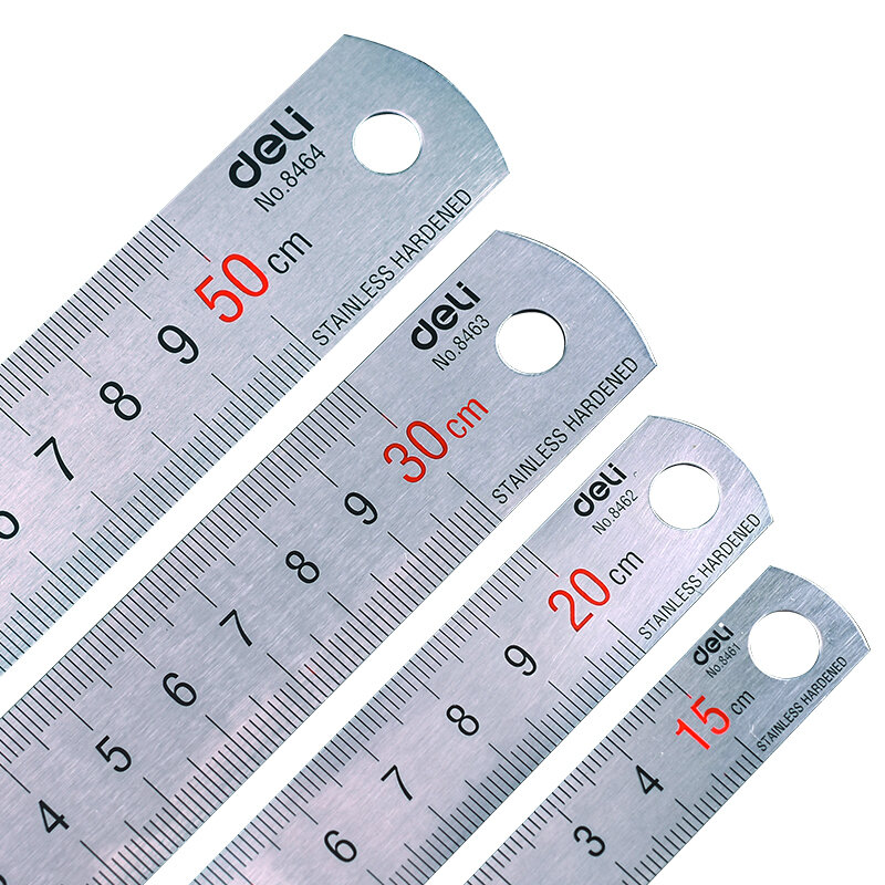 Stainless Hardened Steel Straight Ruler 15/20/30/50CM Student Rulers Measure Office & School Stationery