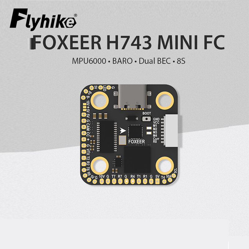 Foxeer-Barómetro doble BEC H7 Mini MPU6000, controlador de vuelo H743, LIPO 4-8S, 20x20mm, para Drones FPV Freestyle X8, piezas de bricolaje