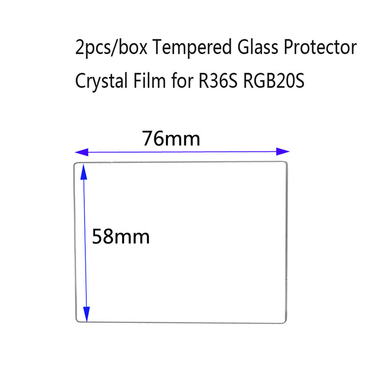 2pcs/box Tempered Glass Protector Crystal Film for R36S RGB20S Handheld Game Console 3.5 inch Retro Video Games Consoles Newest