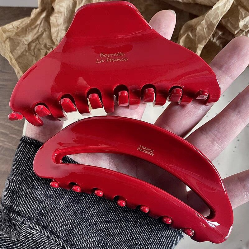 10cm Long Large Size Hair Claw Crabs Acetate Red  Hair Accessories for Girls and Women Headwear  Fashion  Hairstyle Hairdress