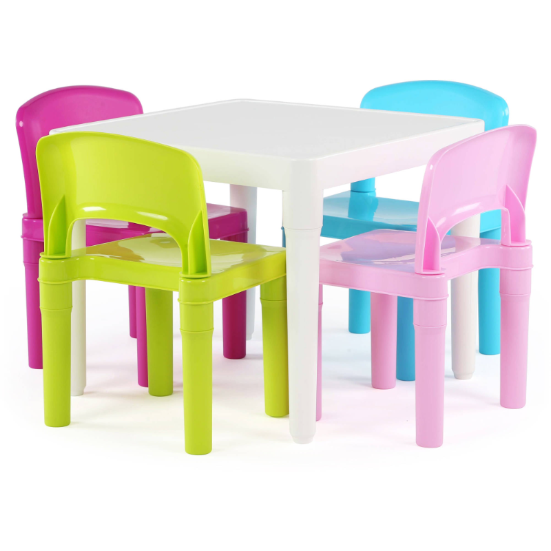 BOUSSAC Kids 5 Piece Table And Chairs Set - Pastel