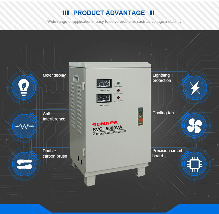 Stabilisateur électrique 20KVA monophasé AC, régulation automatique pour AVR domestique