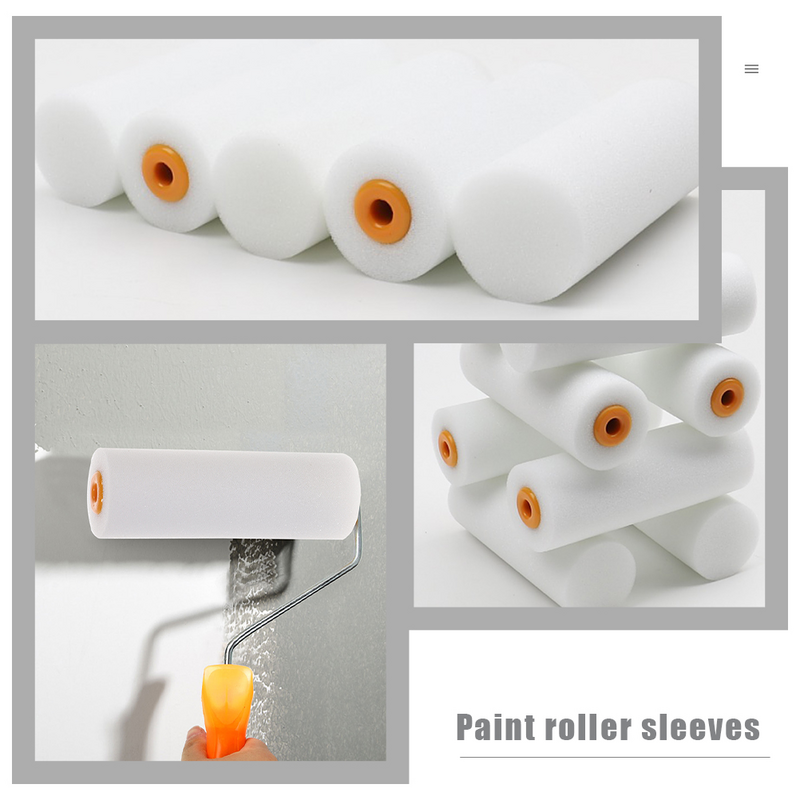 10 Pcs Paint Roller Sponge Nap Replacement Sleeves Coating Wall Painting Covers Frame