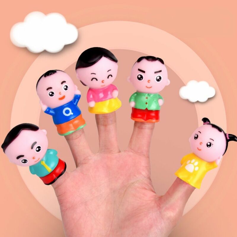 다채로운 미니 동물 손 인형, 안전 교육 장난감, 공룡 손가락 인형, 씹는 장난감, 나레이팅