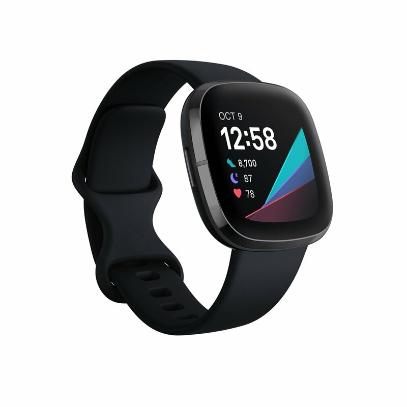 Умные часы Fitbit Sense GPS со встроенным AMOLED-дисплеем, GPS-отслеживанием, обнаружением напряжения и отслеживанием