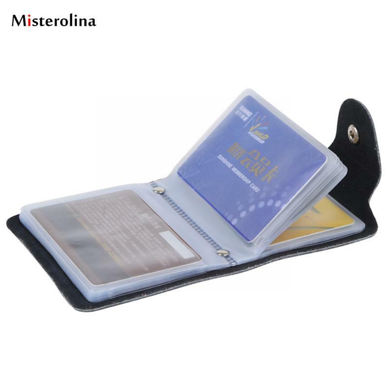 Tarjetero de piel sintética con función de 12/24 Bits para hombre y mujer, tarjetero para pasaporte, tarjeta de crédito, cartera para tarjetas N9H4