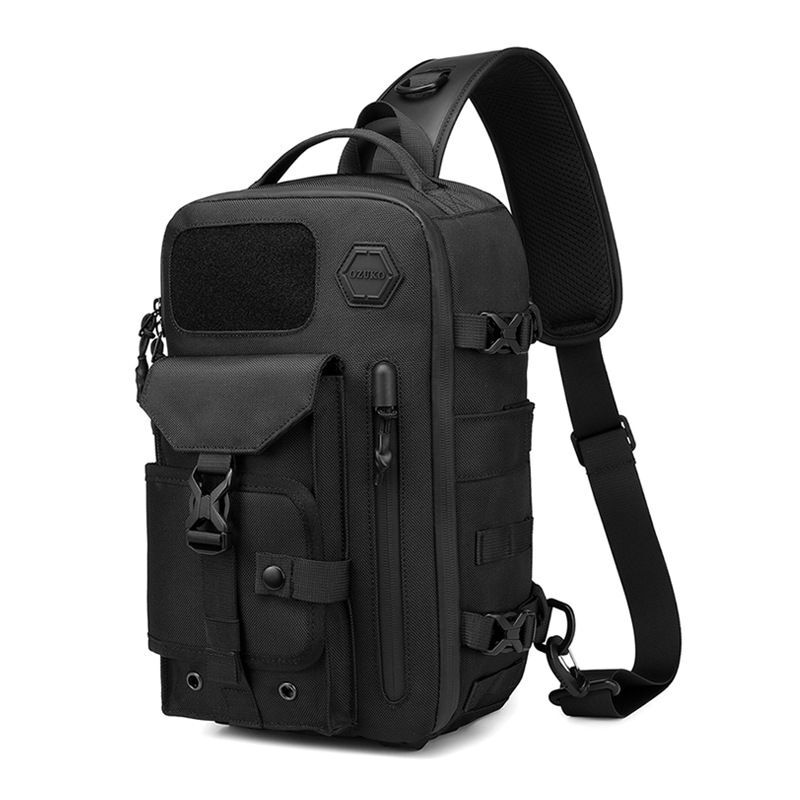 Ozuko Cross shoulder bag man  Chest Bag Waterproof Tactical Waist Messenger Bag Zipper Fashion Outdoor