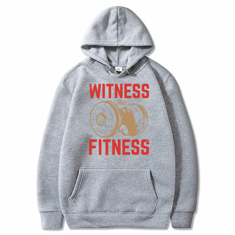 Funny Witness The Fitness Graphic Hoodie Male Vintage Oversized Hooded Sweatshirt Pullover Men Women Fitness Gym Casual Hoodies
