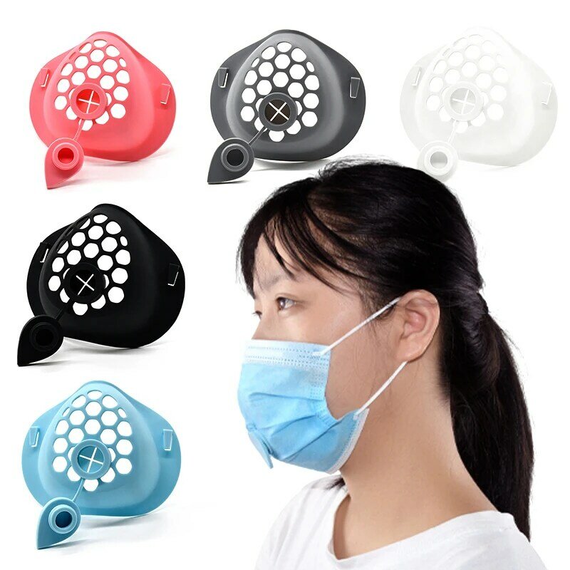 Soporte de respiración 3D para un uso cómodo, marco de soporte interior que mantiene la tela fuera de la boca, reutilizable y lavable