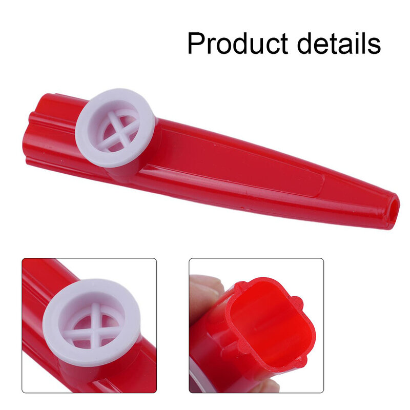 Duurzaam Hoge Kwaliteit 1 X Kazoo Muziekinstrumenten Oranje Plastic Rood Wit Voor Nieuw Jaar Geel 11.4X2.6X2.5Cm