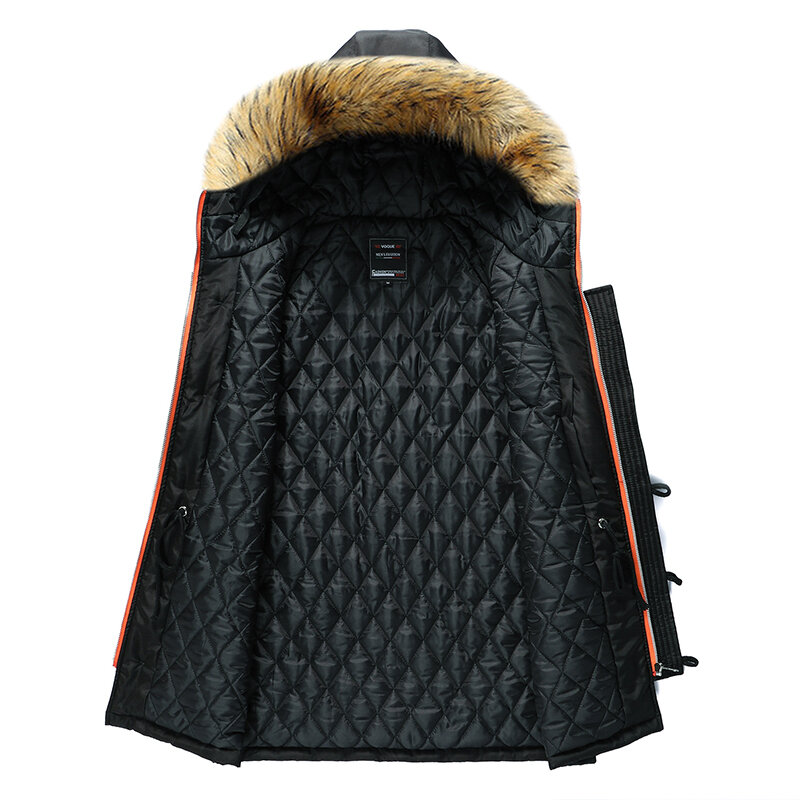 Men Plus Size Winter Parka 2022 New Windproof Hood Warm Thick Parkas Jacket Coat Men Fashion Fur Collar Classic Casual Parka Men