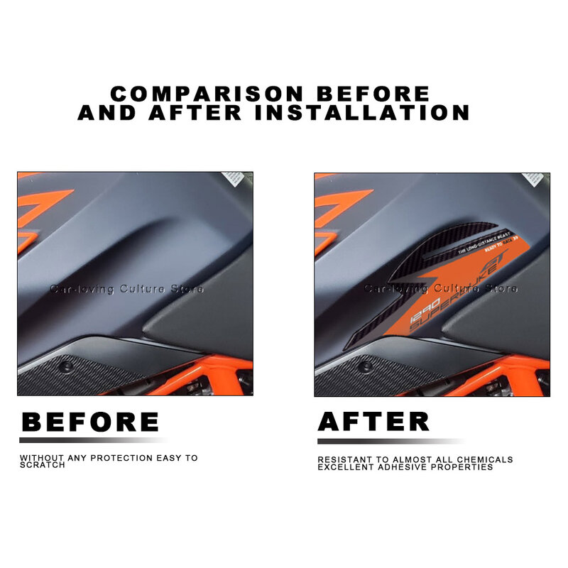 Pegatina protectora impermeable para motocicleta, pegatinas de protección lateral de resina epoxi 3D para 1290 Super Duke GT 2022-2024