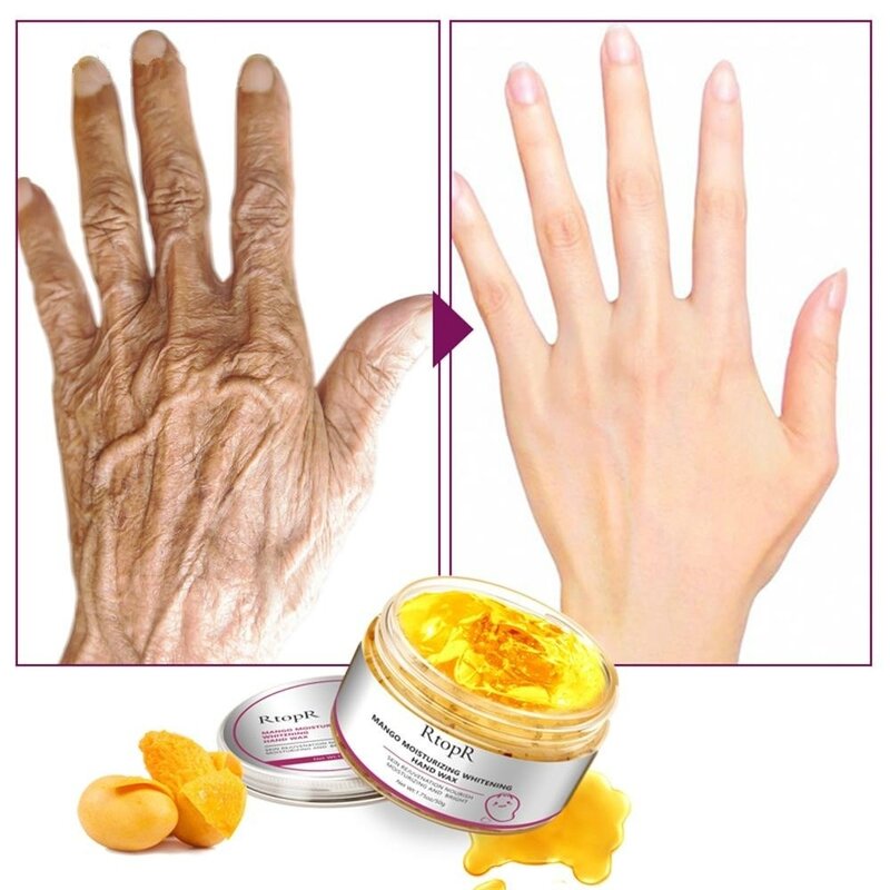 Mango feuchtigkeit spendende Hand maske Bleaching Peeling Hautpflege Hand wachs Peeling Schwielen Nagel haute nt ferner cr9