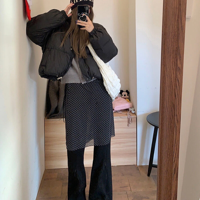 Deeptown-Jupe courte en tulle pour femme, mode coréenne vintage, jupes irrégulières, point ondulé, streetwear décontracté, jupe à lacets élégante, Y2K