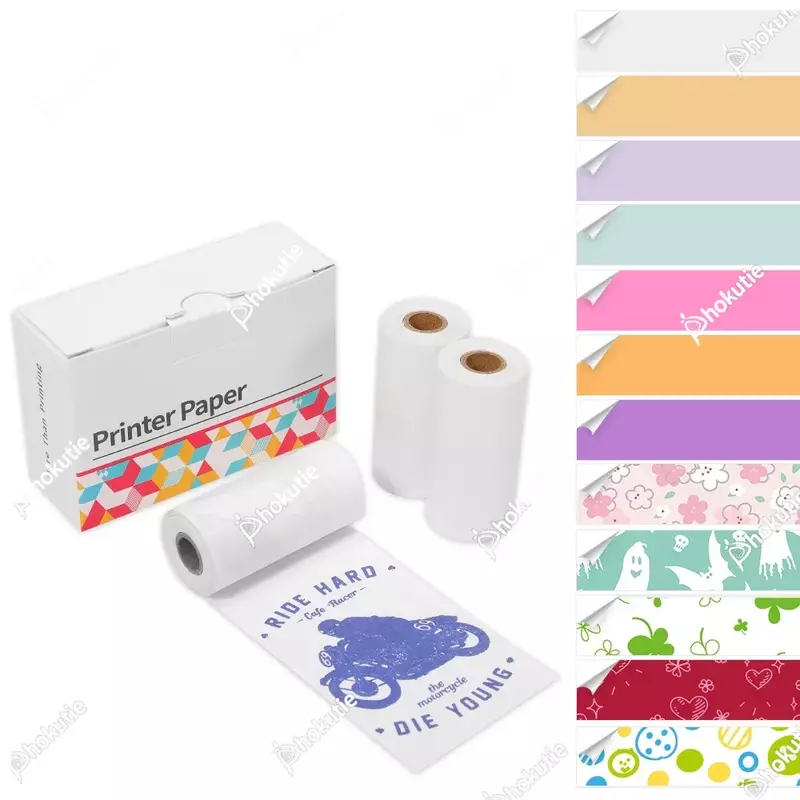 Phomemo Termica Fotos Paper Sticky Notes Sticker No Ink Printing Without BPA  Adhesive Label Width 50/53mm Thermal Paper Rolls