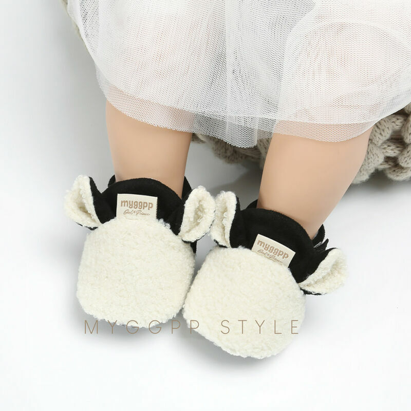 Brand New Toddler neonato scarpe striscianti ragazzo ragazza pantofole di agnello Prewalker scarpe da ginnastica pelliccia inverno orecchie di animali primo camminatore