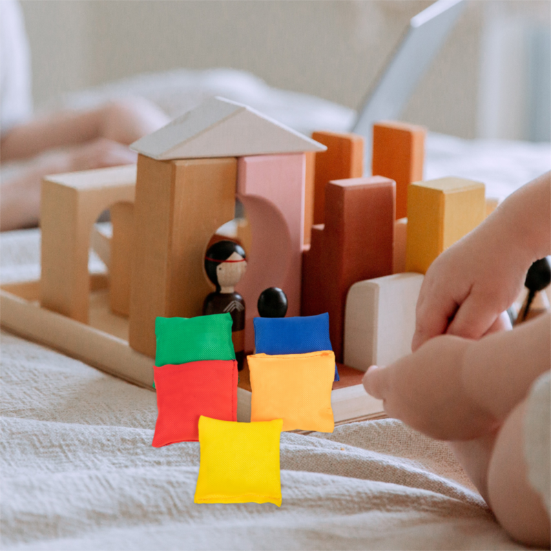 10 Stuks Mini-Zitzakken Kleurrijke Draagbare Doek Zandzak Toss Speelgoed Voor Kinderen Interactief Speeltje Voor Leuke Sporten Buiten Familiespel