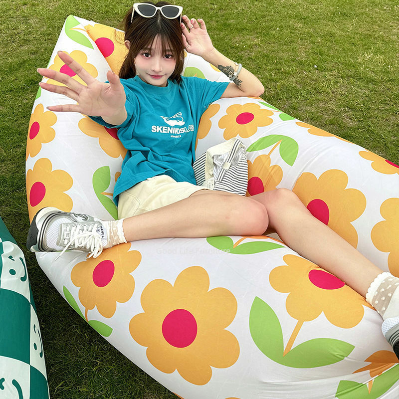 Outdoor Sofa Mattress Music Festival Single and Double Portable Reclining Camping Picnic Lunch Break Beach Inflatable Bed