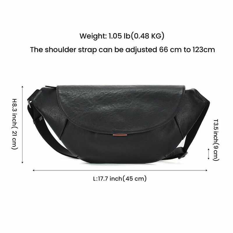 New High-end Men's Business Chest Bag Genuine Leather Fashionable Shoulder Bags Large Capacity Crossbody Bag