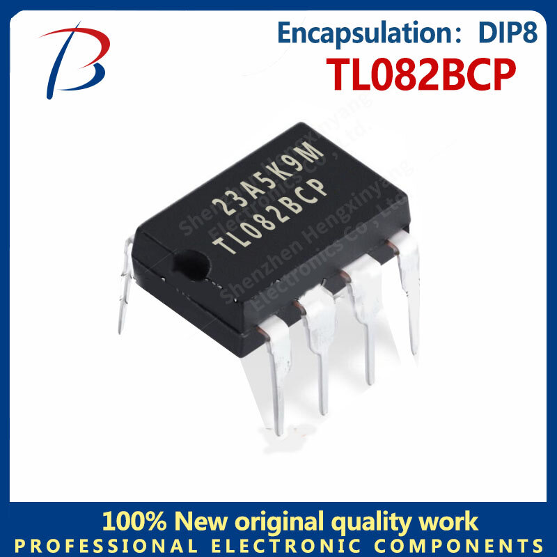 Amplificador integrado de entrada e saída, pacote em linha, canal duplo, TL082BCP, DIP8, 10pcs