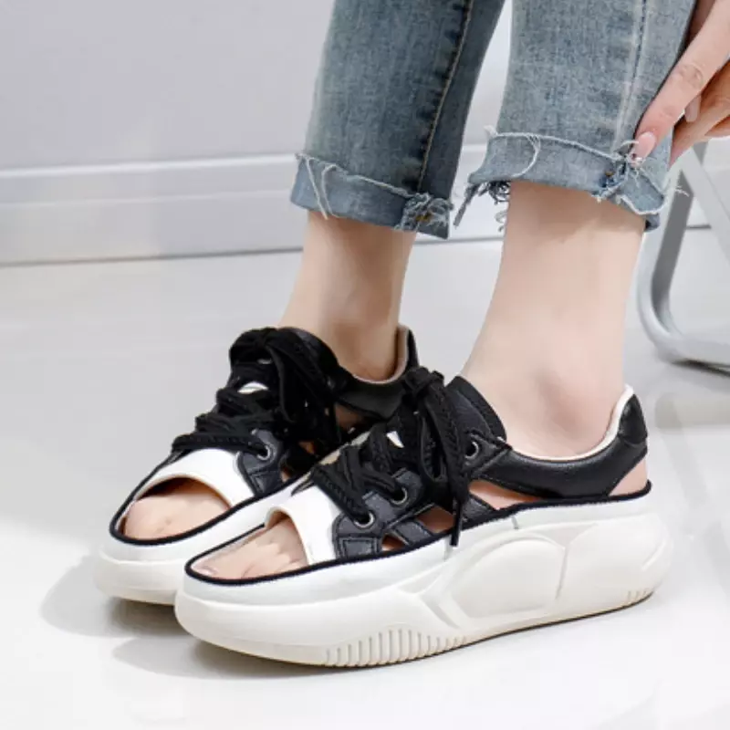 2024 Sommer neue Sandalen Frauen tragen Schuhe lässig Slip-On faulen Plateaus andalen für Frauen