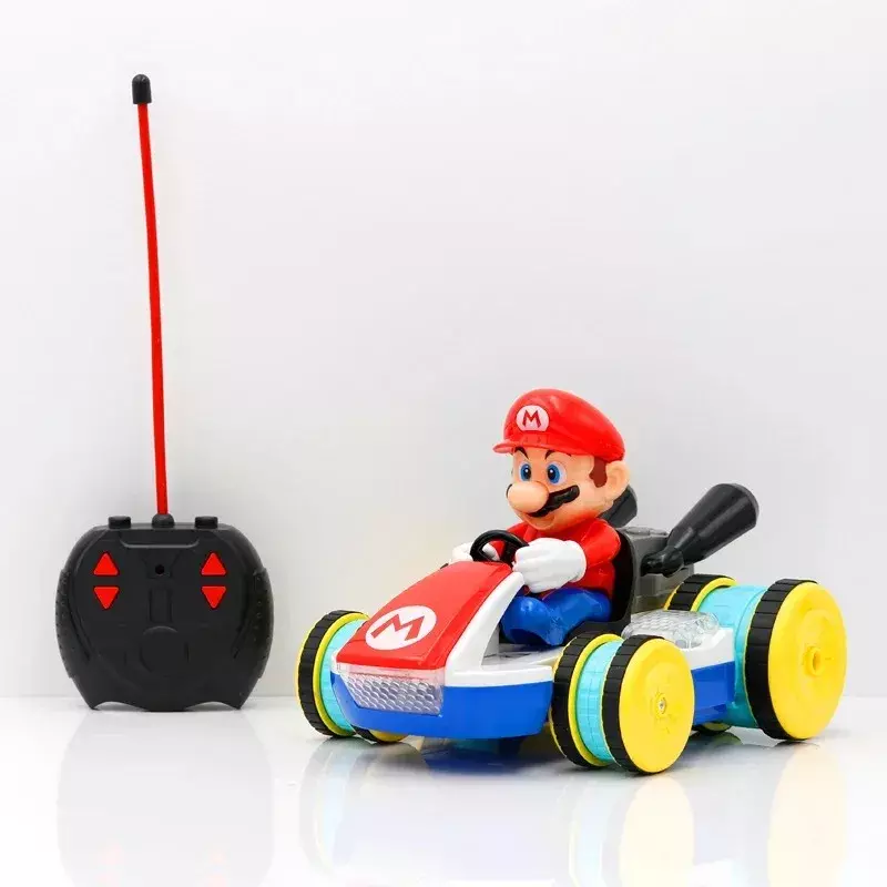 Super Mario quattro ruote motrici Racing Luigi Action Figures musica leggera telecomando auto bambini giocattoli all'aperto regali di compleanno