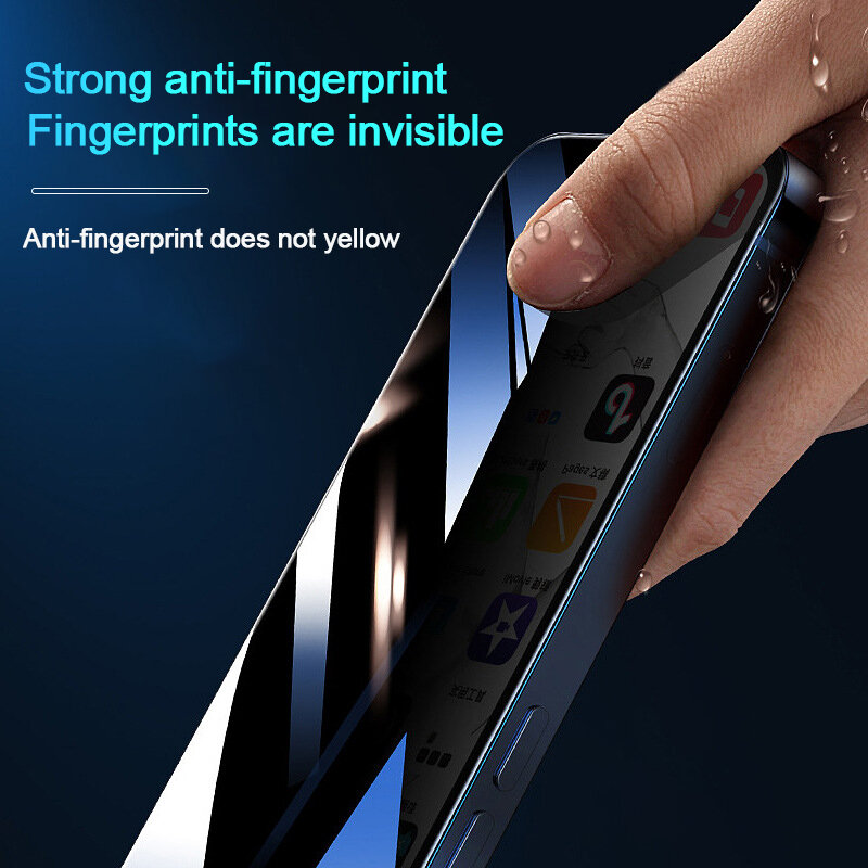Pelindung layar privasi, 1-4 buah untuk iPhone 15 13 11 12 14 Pro Max Mini 7 8 Plus Anti-spy kaca Tempered untuk iphone X XS Max XR