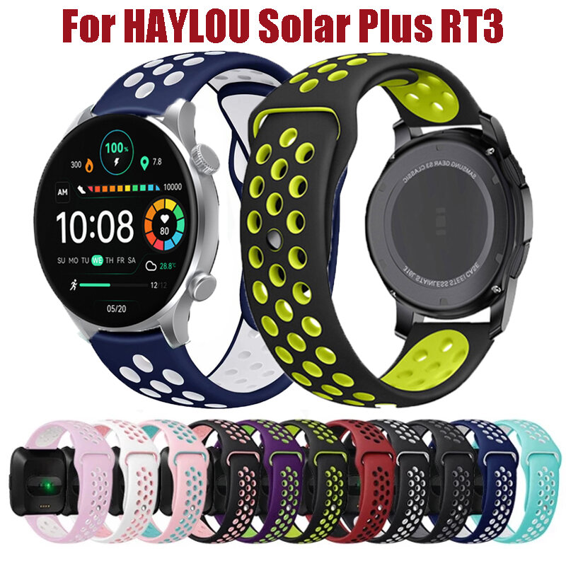 Силиконовый ремешок для HAYLOU Solar Plus RT3, мягкий спортивный браслет для смарт-часов Haylou Solar Plus RT3, сменный Браслет