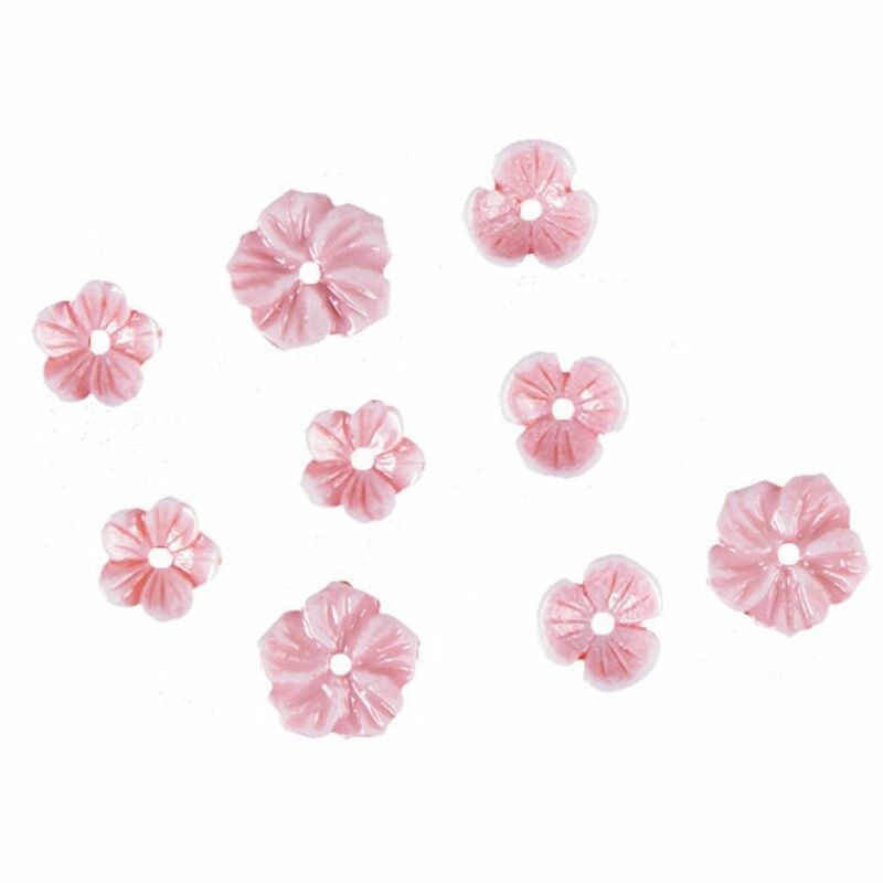 10 buah 11mm 14mm manik-manik Resin bunga merah muda buatan tangan Resin DIY membuat gelang Spacer manik-manik Torus jimat manik Lampwork jepit rambut