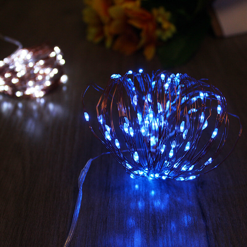 Lampu Solar, lampu LED luar ruangan Solar String 42m/22m/12m/7m untuk peri liburan pesta Natal karangan bunga