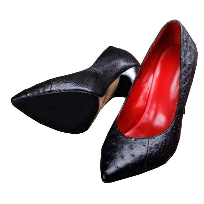 Ourui – chaussures en cuir véritable d'autruche, talons hauts, rose bouche peu profonde Simple pour femmes