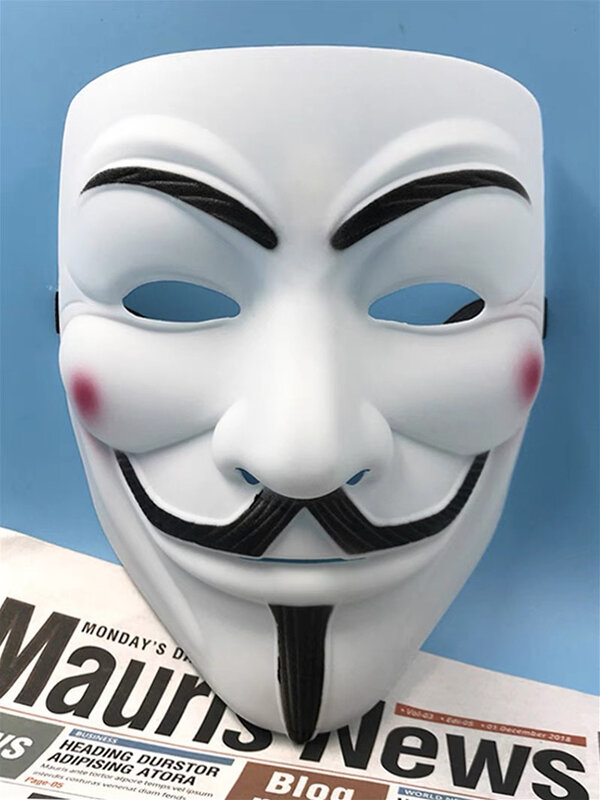 V For Vendetta Mask Cosplay Guy Fawkes Hacker Glowing Mask para Halloween Carnival Decor Props