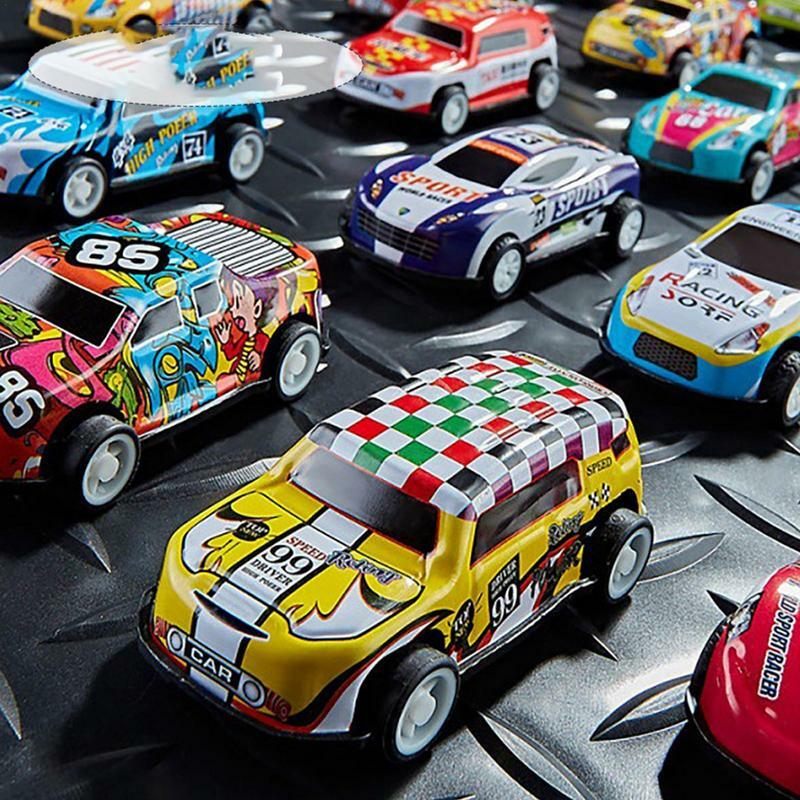 Kendaraan tarik ke belakang 10 buah mainan mobil balap portabel mobil tarik ke belakang mainan mobil balap tarik mundur kreatif hadiah pesta untuk anak-anak