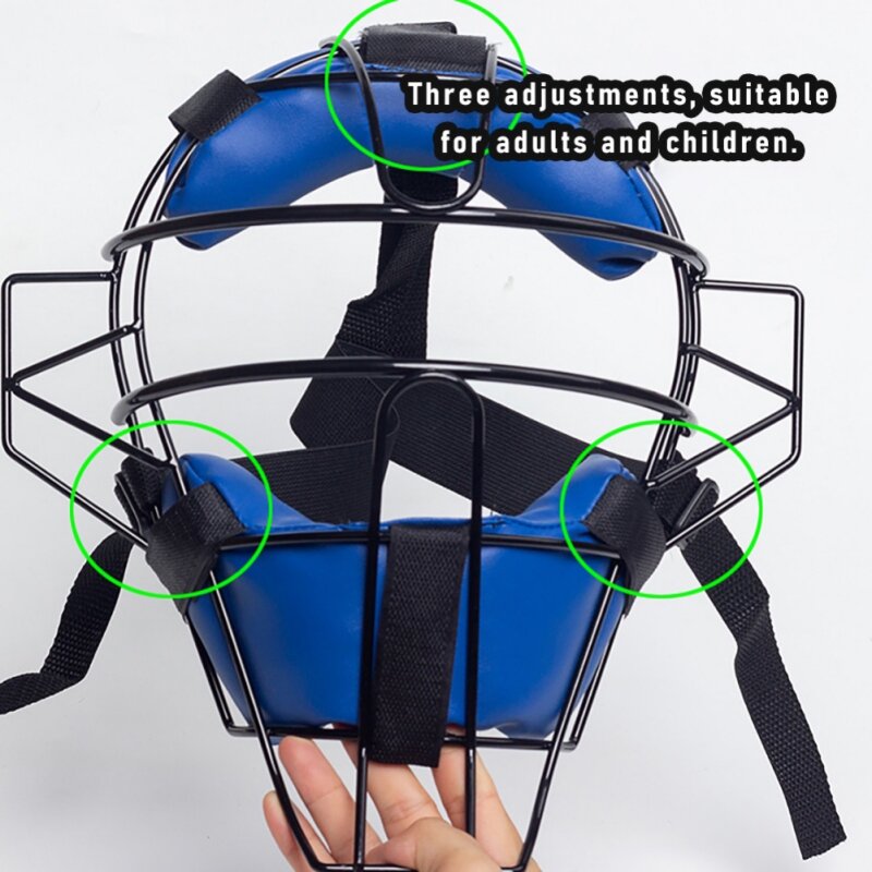Máscara de softball ampla visão campo beisebol protetor estendido crianças máscara adulto clássico softball frame aço com couro do plutônio