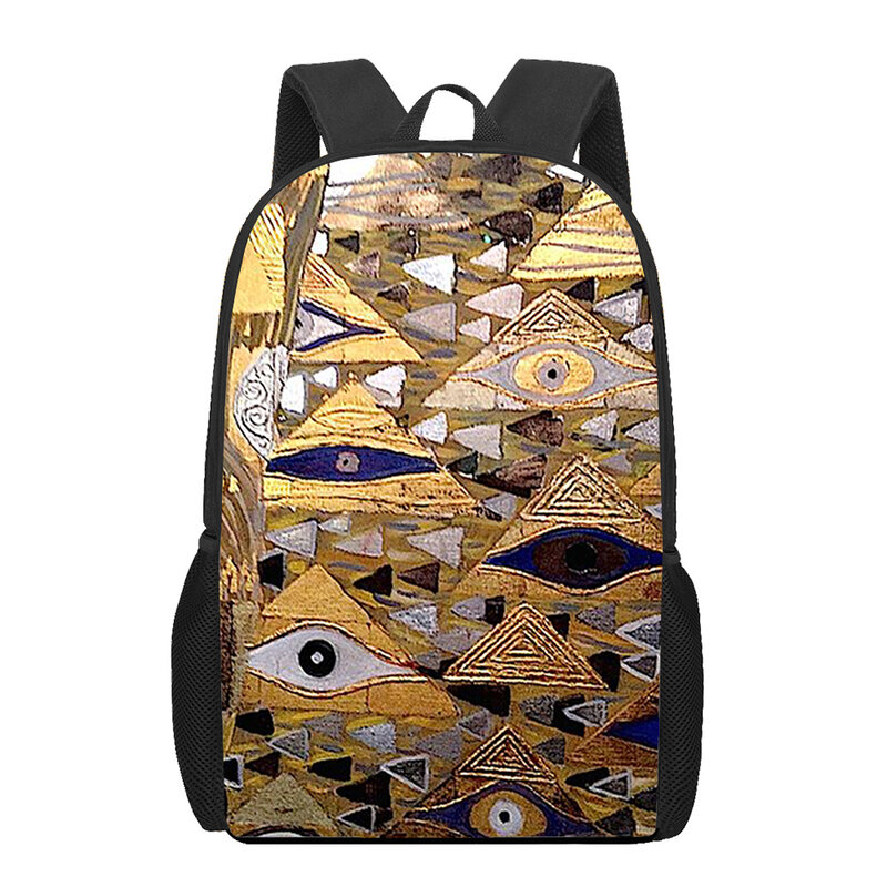 Школьный рюкзак Gustav Klimt для мальчиков-подростков, повседневная сумка для книг с 3D рисунком, сумка на плечо 16 дюймов