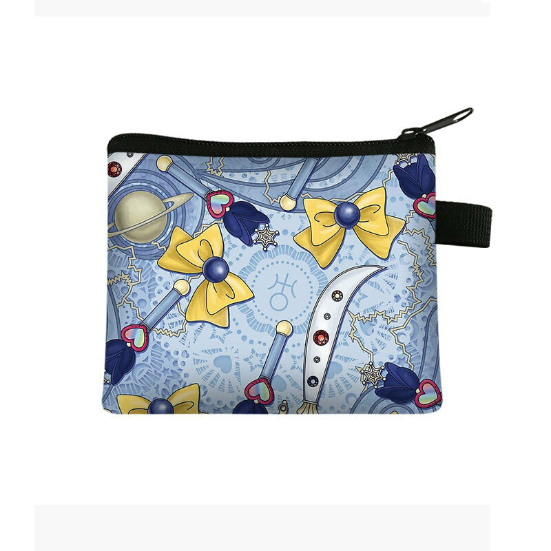 Cartera – portefeuille imprimé pour enfants, sac à cartes Portable pour femmes, sac de rangement de pièces de monnaie, sac à main en Polyester, porte-monnaie, Mini sac